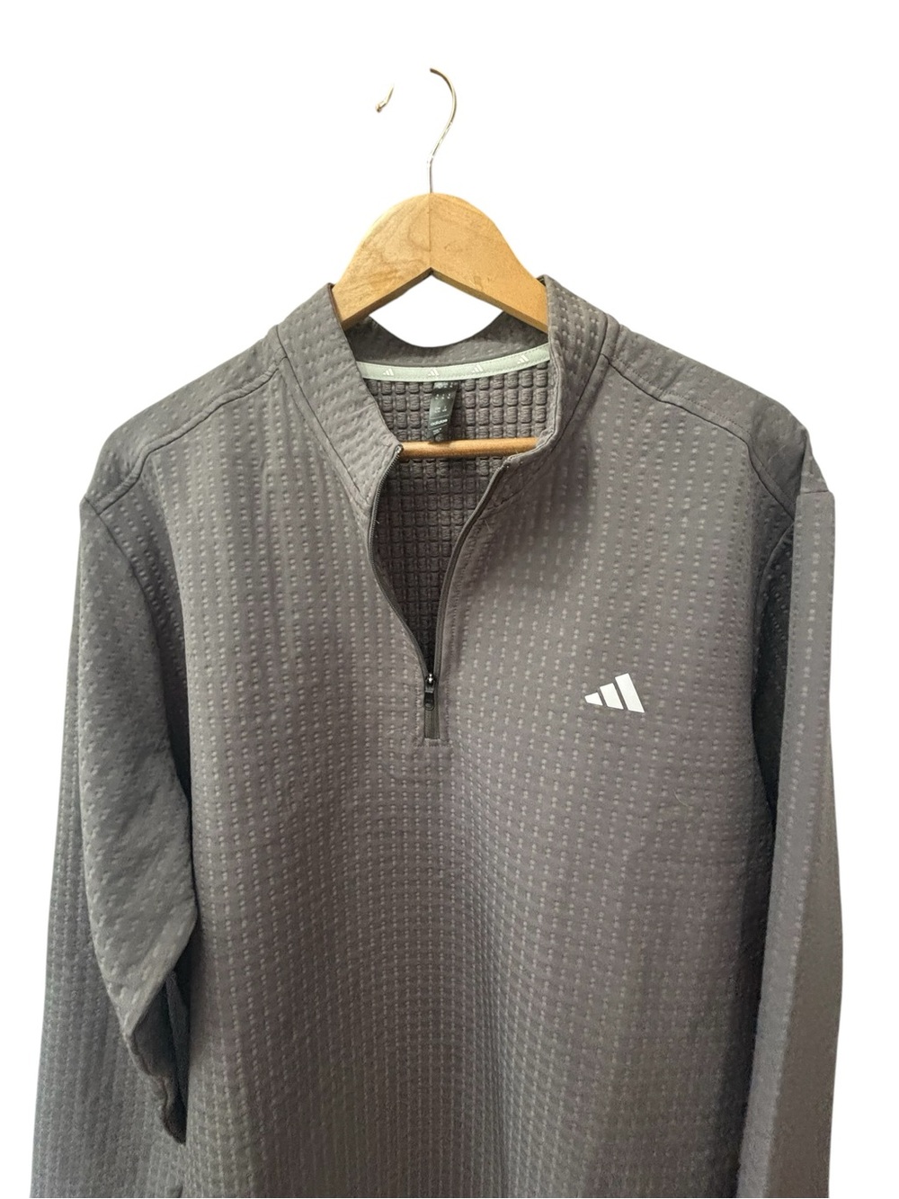 Adidas Golf Textured Quarter-Zip Pullover Mens Size XL NWT Grey - Picture 4 of 8